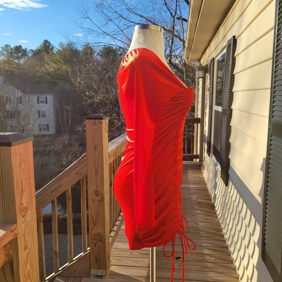 Wild Fable™ - Long Sleeve Ruched Red Velvet Bodycon Dress - Picture 5 of 8